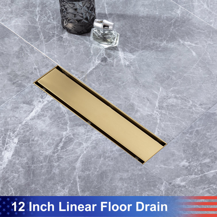 12'' Brushed Gold Stainless Steel Linear Shower Drain