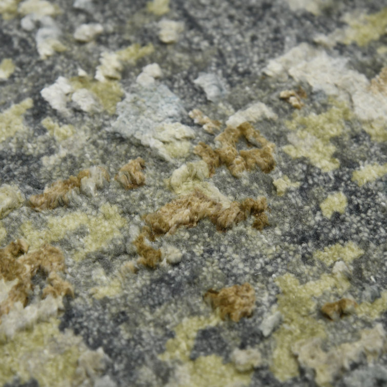 Mystique Steel Gray Hand-Knotted Wool and Silk Rug