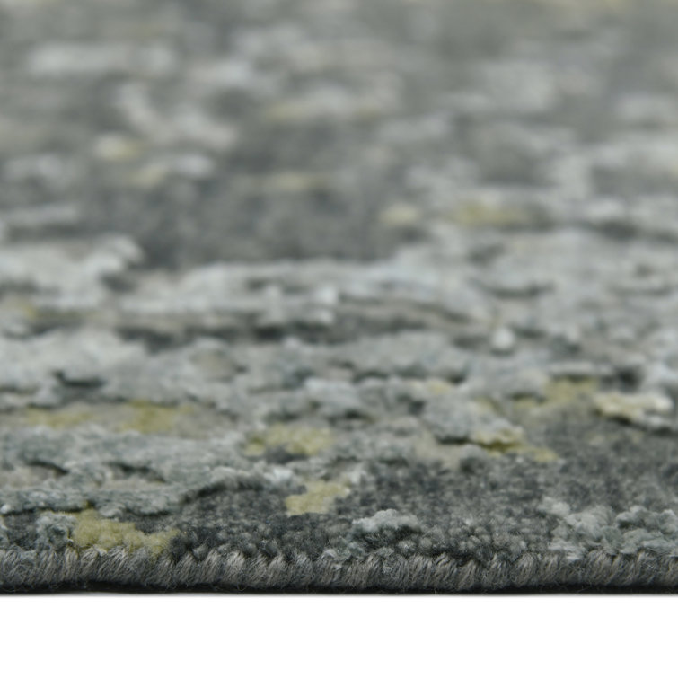Mystique Steel Gray Hand-Knotted Wool and Silk Rug