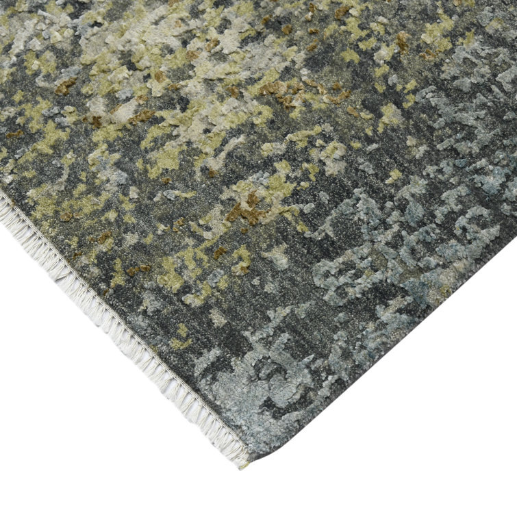 Mystique Steel Gray Hand-Knotted Wool and Silk Rug