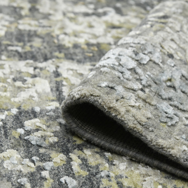 Mystique Steel Gray Hand-Knotted Wool and Silk Rug