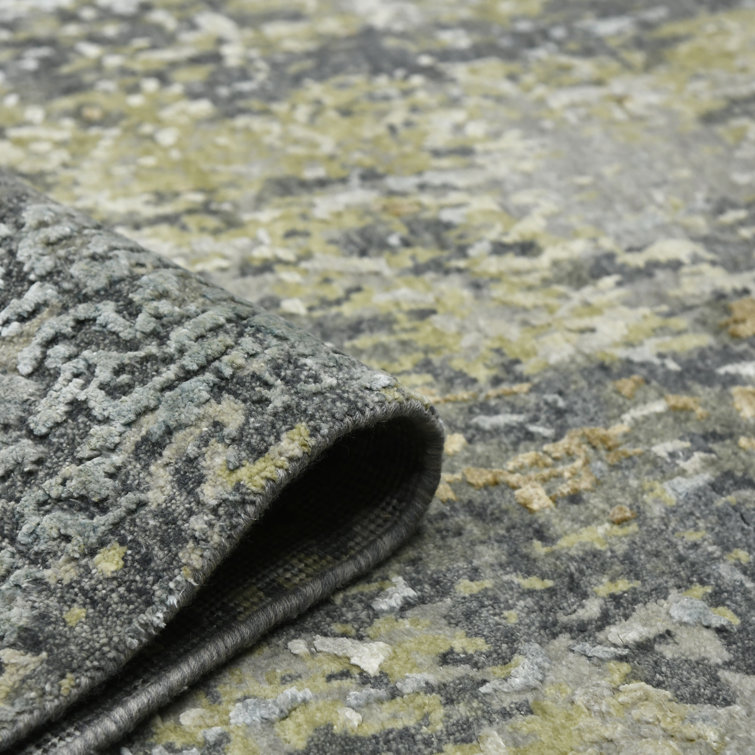 Mystique Steel Gray Hand-Knotted Wool and Silk Rug