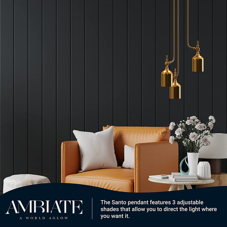 Santo Adjustable 44" Brushed Gold 3-Light Island Pendant
