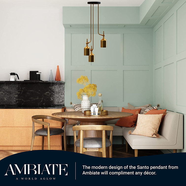Santo Adjustable 44" Brushed Gold 3-Light Island Pendant