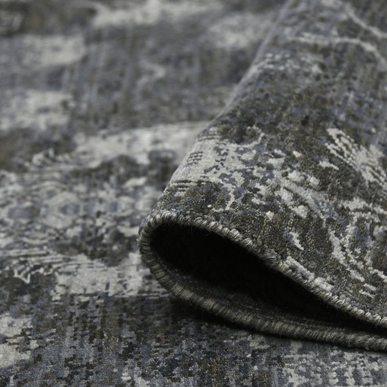 Hand-Knotted Blue Wool Diamond Pattern Area Rug 2'x3'