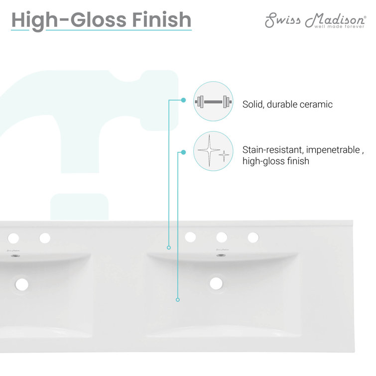 Swiss Madison 59.06" Single Bathroom Vanity Top with Sink
