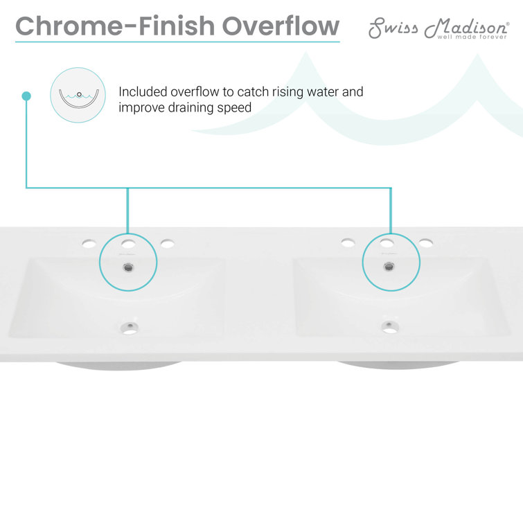 Swiss Madison 59.06" Single Bathroom Vanity Top with Sink