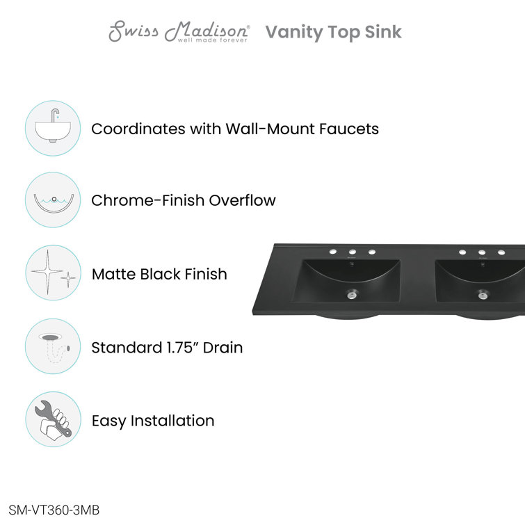 Swiss Madison 59.06" Single Bathroom Vanity Top with Sink