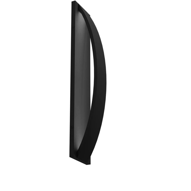 Black Modern LED Outdoor Wall Sconce with Curved Design