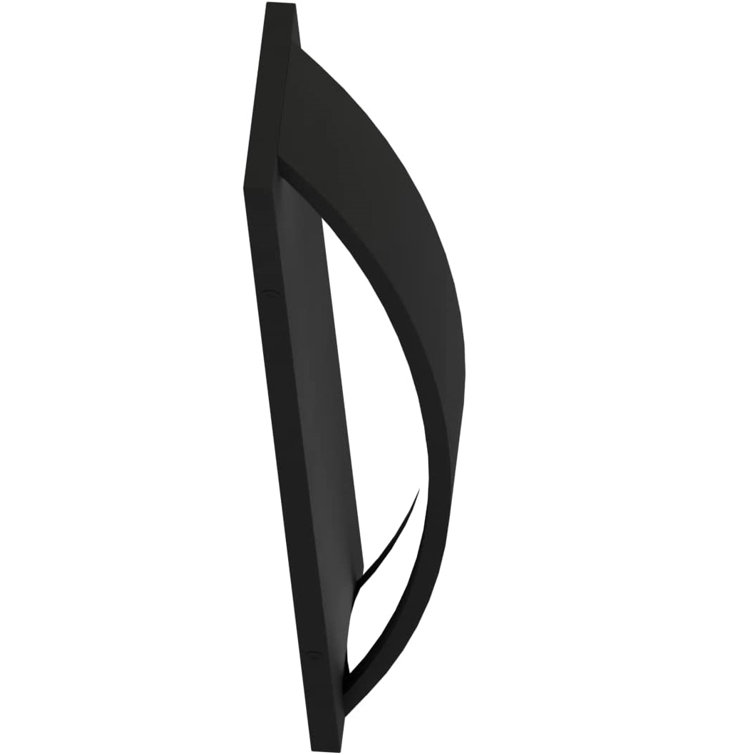Black Modern LED Outdoor Wall Sconce with Curved Design