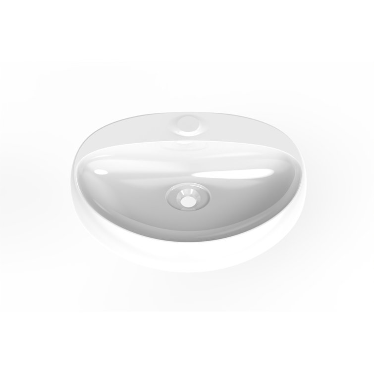 Rosaria 24" Glossy White Ceramic Oval Wall-Mount Sink