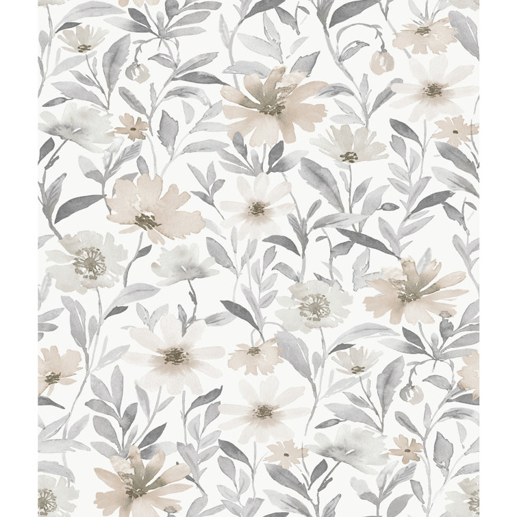 Neutral Floral Peel and Stick Wallpaper Roll