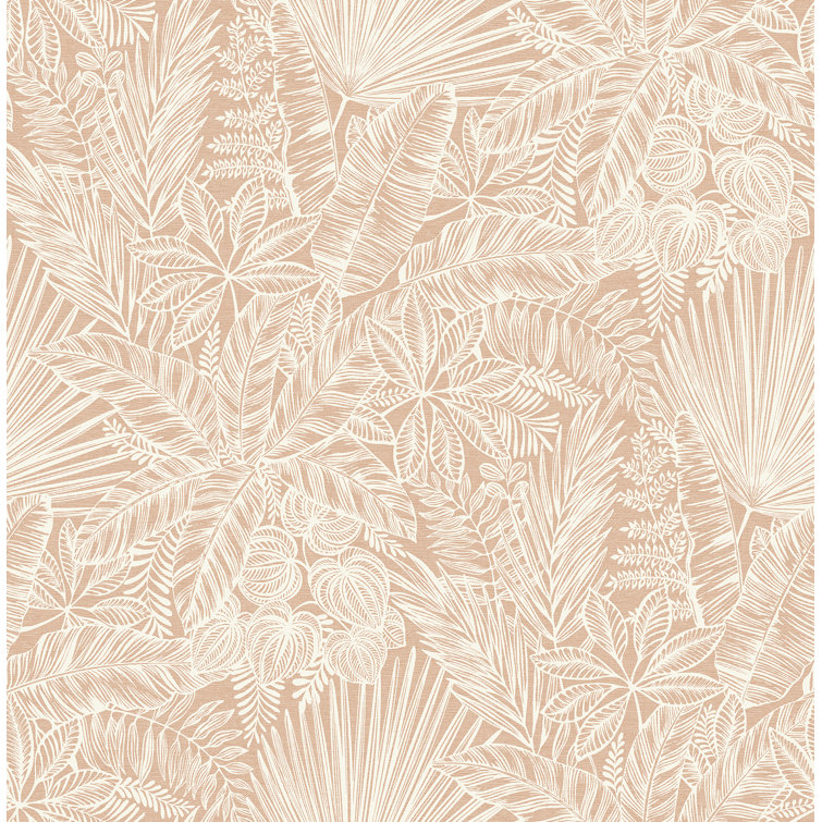 Blush and Cream Botanical Non-Woven Wallpaper