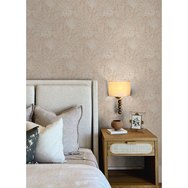 Blush and Cream Botanical Non-Woven Wallpaper