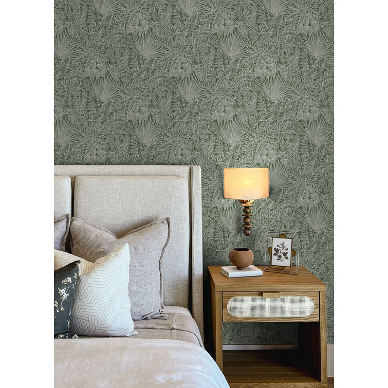 Vita Green Botanical Matte Non Woven Wallpaper Roll