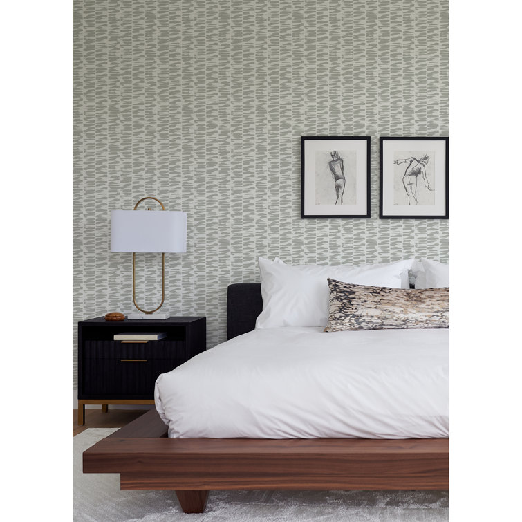 Myrtle Grey and White Abstract Non-Woven Wallpaper