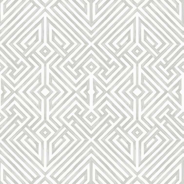 Lyon Silver Geometric Non-Woven Washable Wallpaper
