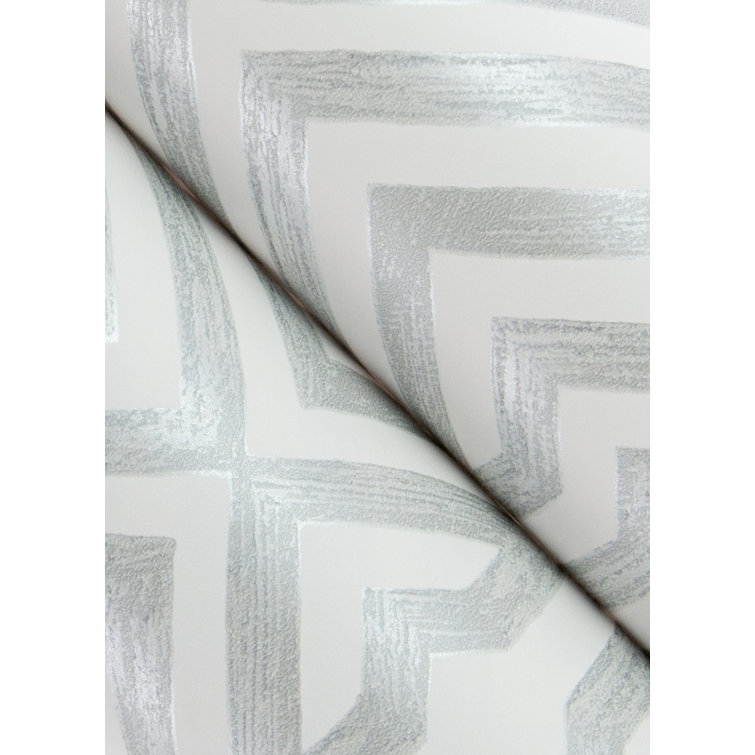 Lyon Silver Geometric Non-Woven Washable Wallpaper