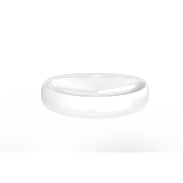 Rosaria 24" Glossy White Ceramic Oval Wall-Mount Sink