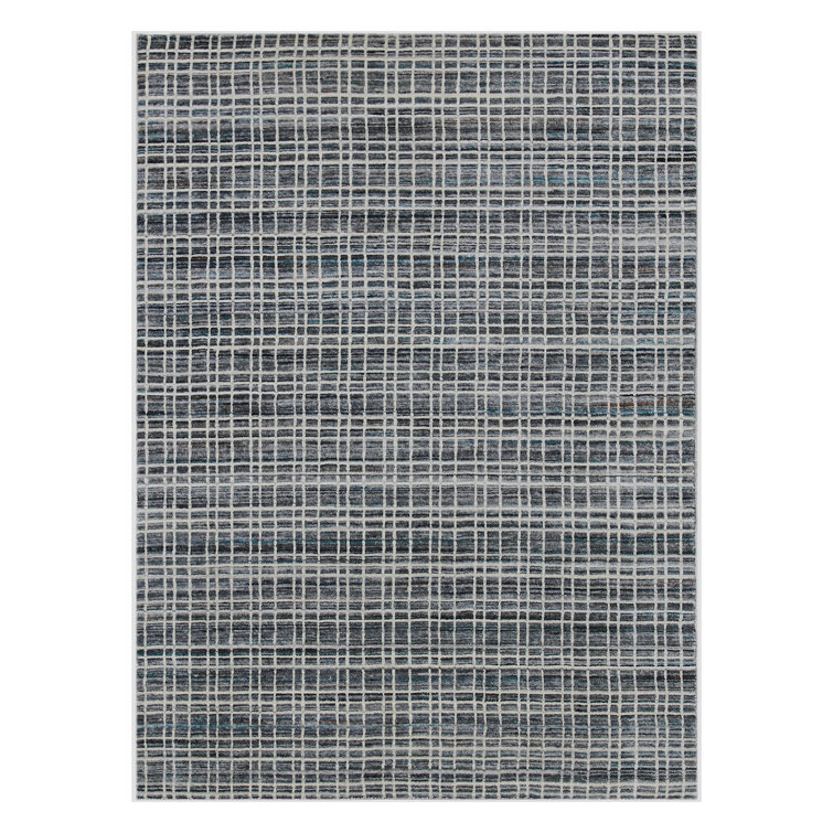 LuxaGrace Gray Handmade Wool-Blend 5'x8' Area Rug