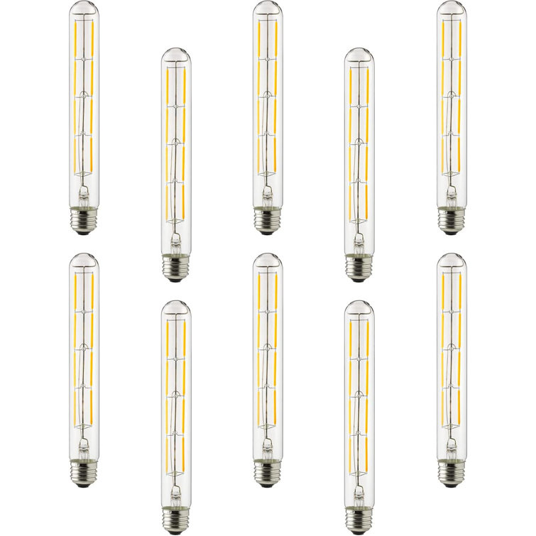 Amber 8.74'' Clear LED Tubular Dimmable Light Bulbs (Set of 10)