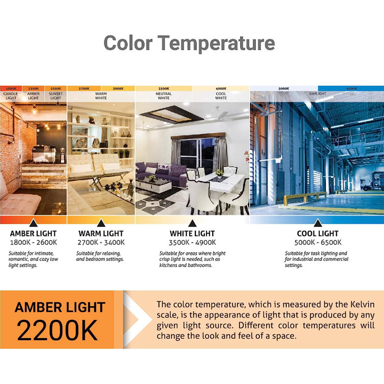 Amber 8.74'' Clear LED Tubular Dimmable Light Bulbs (Set of 10)