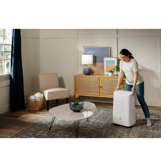 White Portable Air Conditioner with Remote and LED Control