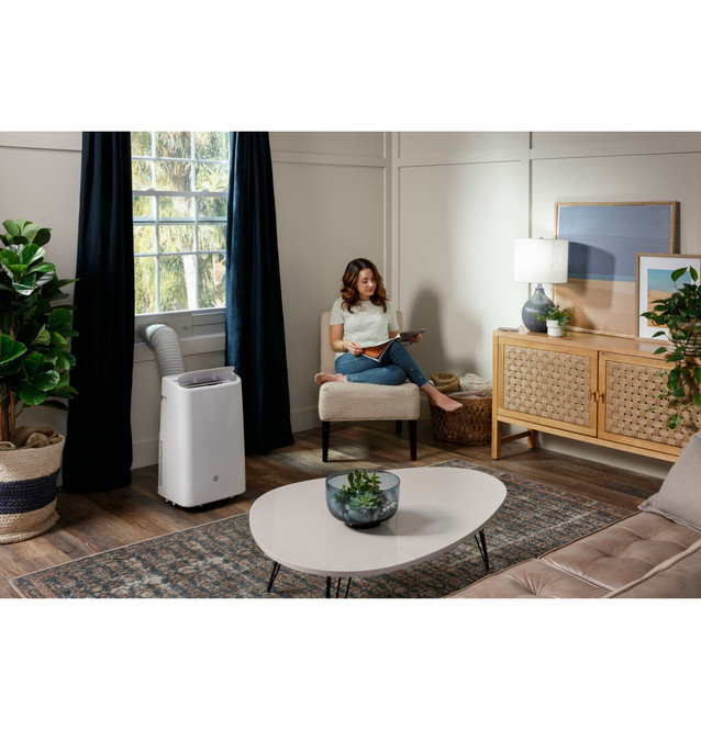 White Portable Air Conditioner with Remote and LED Control
