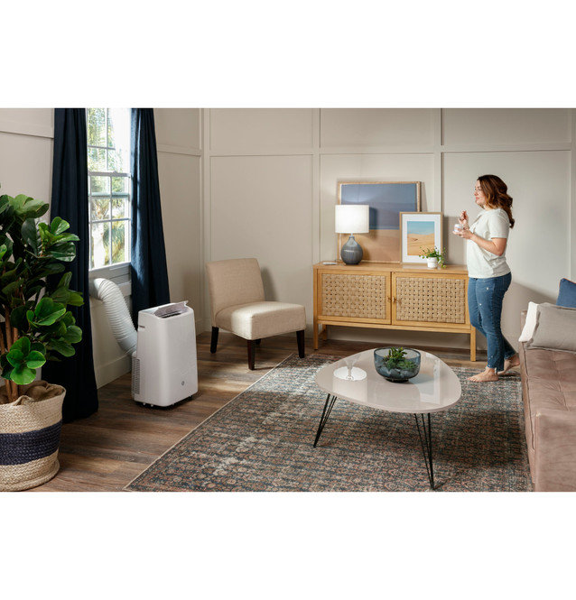 White Portable Air Conditioner with Remote and LED Control