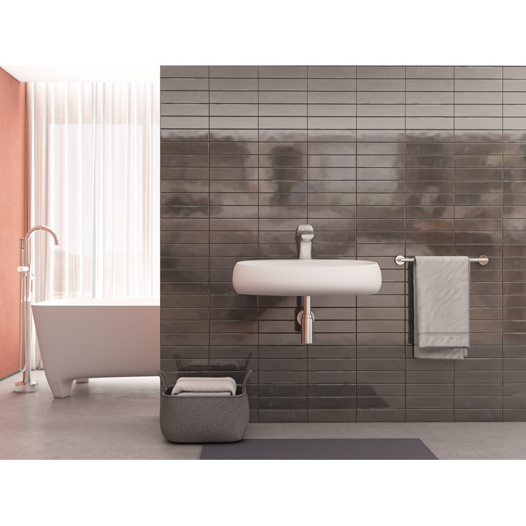 Rosaria Matte White Oval Ceramic Wall Mount Bathroom Sink