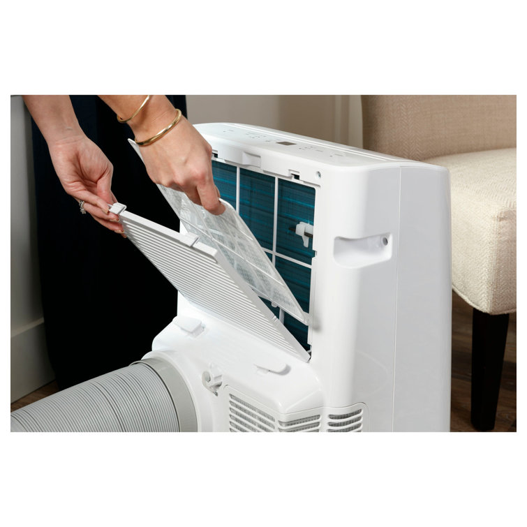 White Portable Air Conditioner with Remote and LED Control