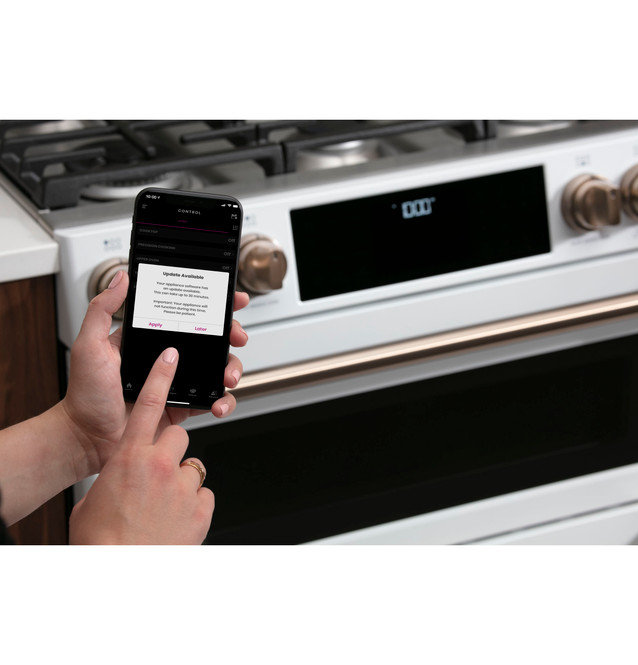 Matte White 30" Smart Double-Oven Induction Range with Convection