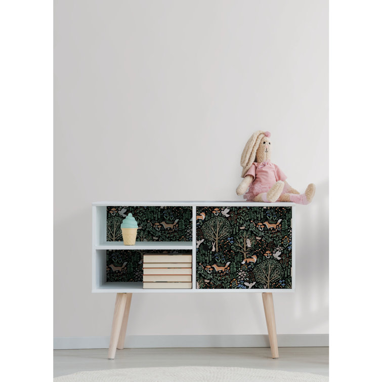 Black and Multicolor Non-glossy Peel and Stick Wallpaper