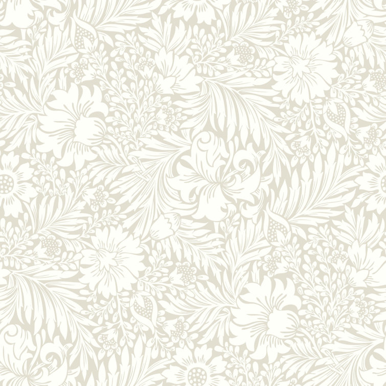Wicker Beige Floral Peel and Stick Wallpaper
