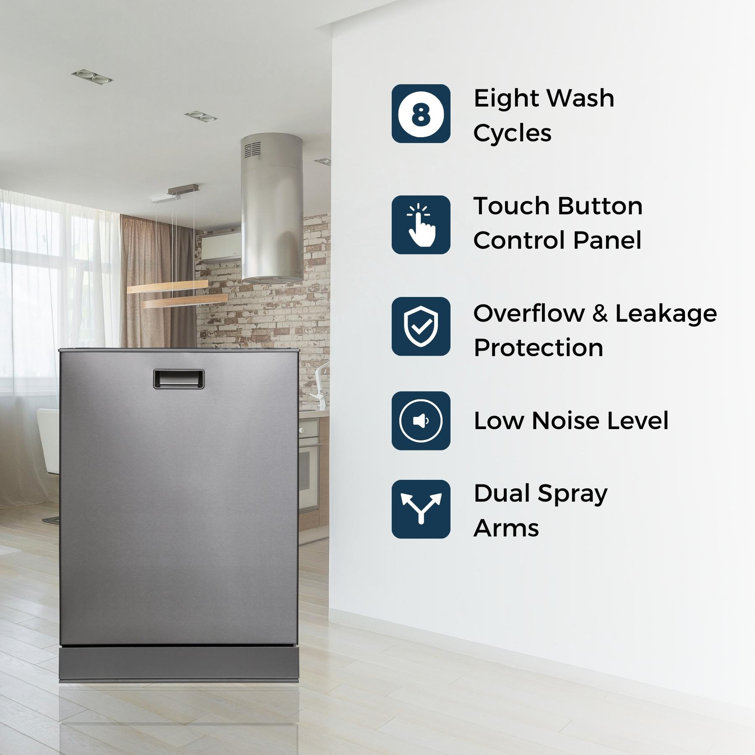 24" Stainless Steel Top Control Built-In Dishwasher with Third Rack