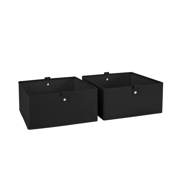 Black Fabric Collapsible Kids Storage Cube Set
