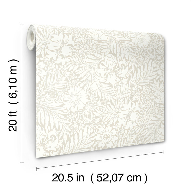 Wicker Beige Floral Peel and Stick Wallpaper