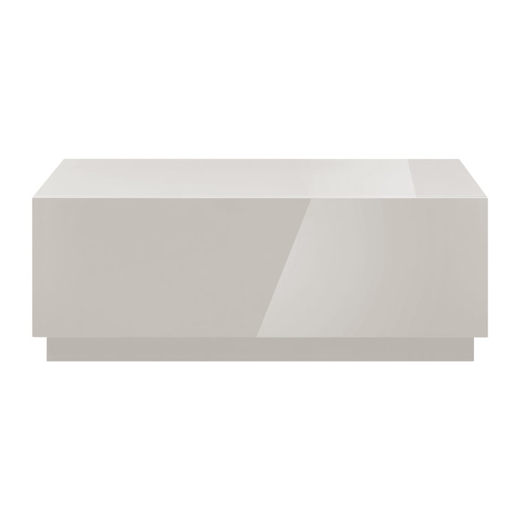 Gray Gloss Rectangular MDF Coffee Table with Storage