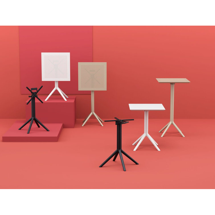 Farrah 23.6'' Plastic / Acrylic Fliptop Outdoor Bar Table