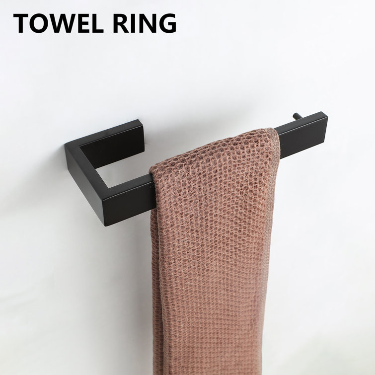 Matte Black 4-Piece Stainless Steel Bathroom Hardware Set