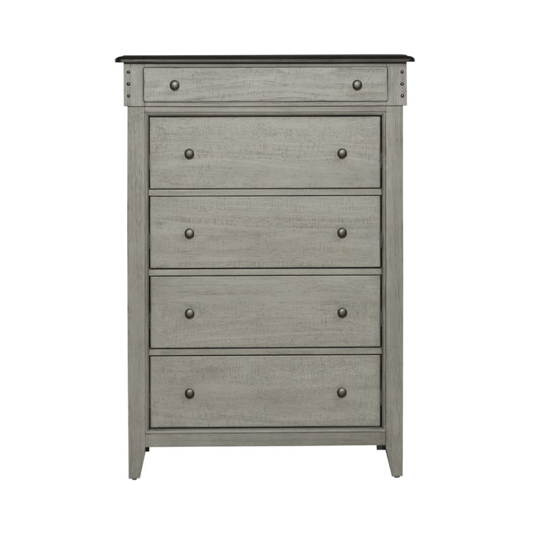 Cottage Charm Cream 5-Drawer Vertical Dresser with Felt-Lined Drawers