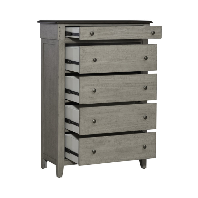Cottage Charm Cream 5-Drawer Vertical Dresser with Felt-Lined Drawers