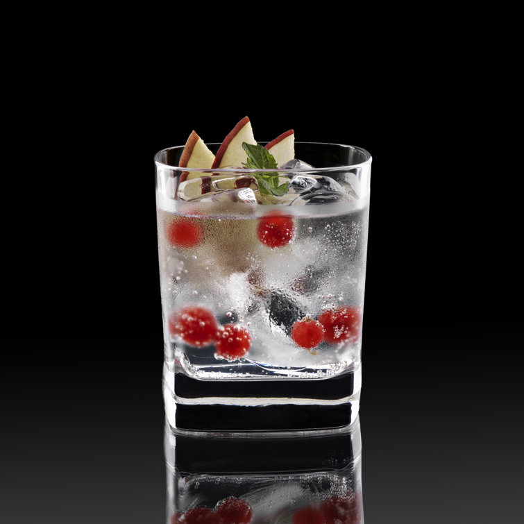 Luigi Bormioli Clear Recyclable Glass Whiskey Tumblers Set of 6