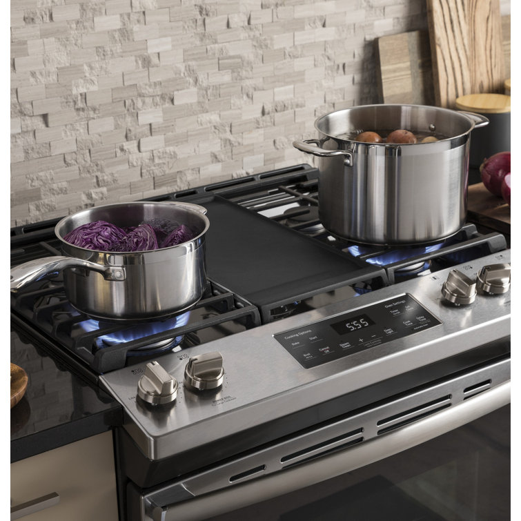 30" Stainless Steel Slide-In Gas Range with Griddle