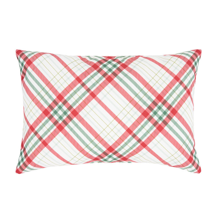 Holiday Red and Green Plaid Christmas Pillow