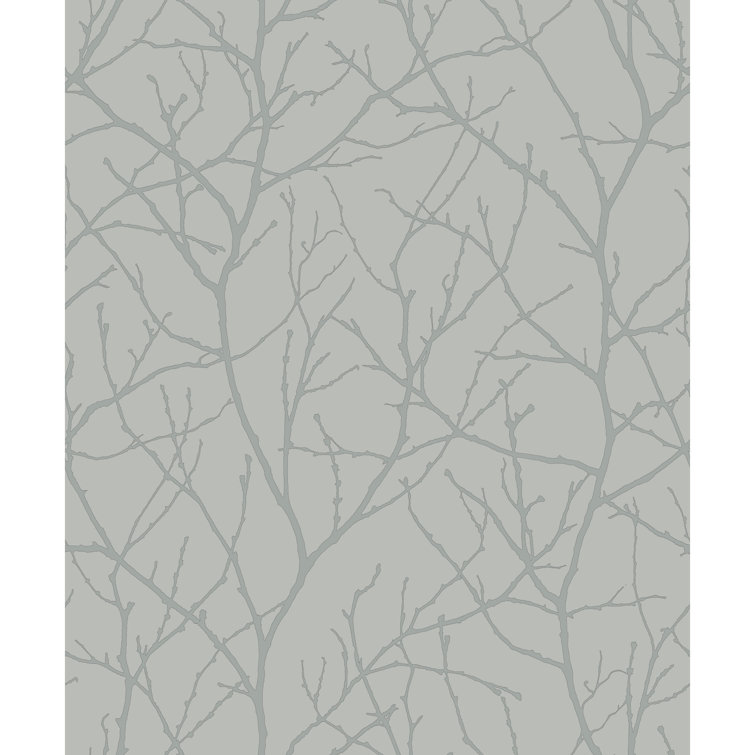 Smokey Blue and Silver Embossed Non-pasted Wallpaper Roll