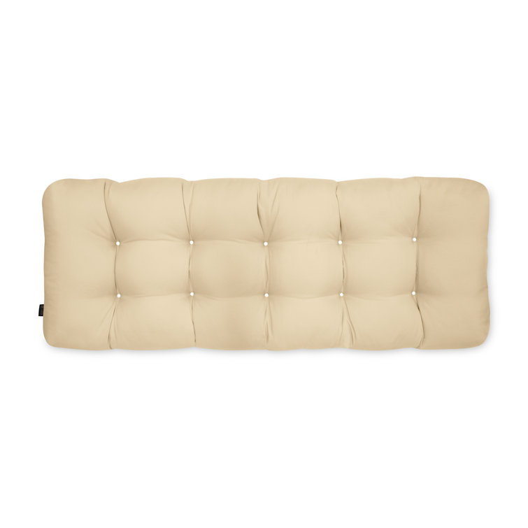 Soft Beige Polyester Outdoor Bench Cushion, 42" Wide