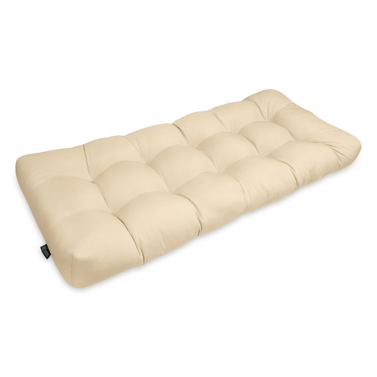 Soft Beige Polyester Outdoor Bench Cushion, 42" Wide