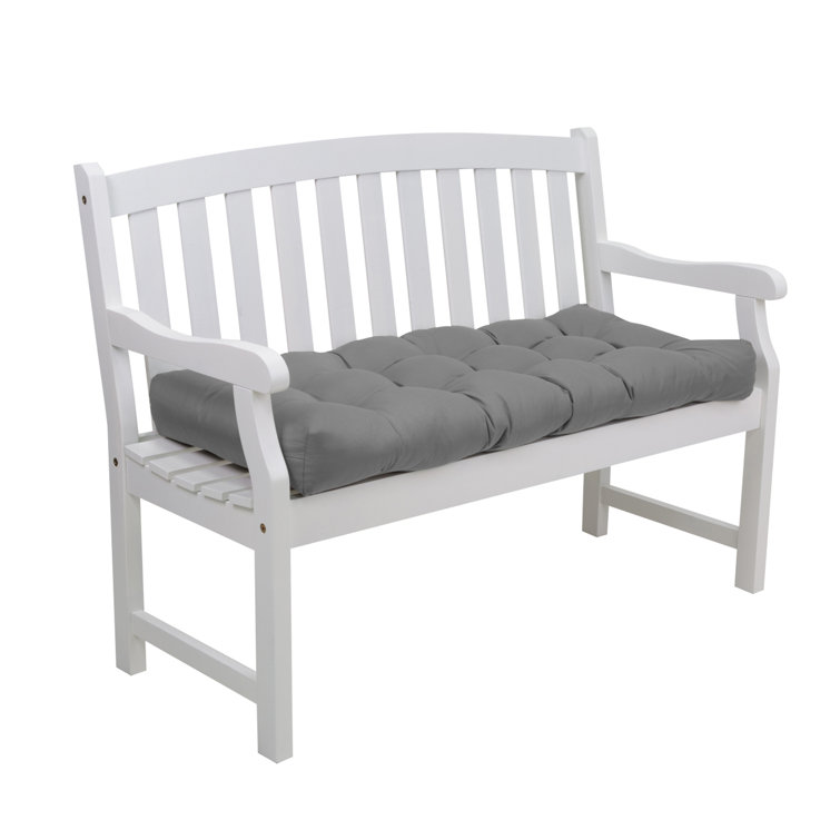 Moon Mist Gray Polyester Outdoor Bench Cushion, 54" Wide