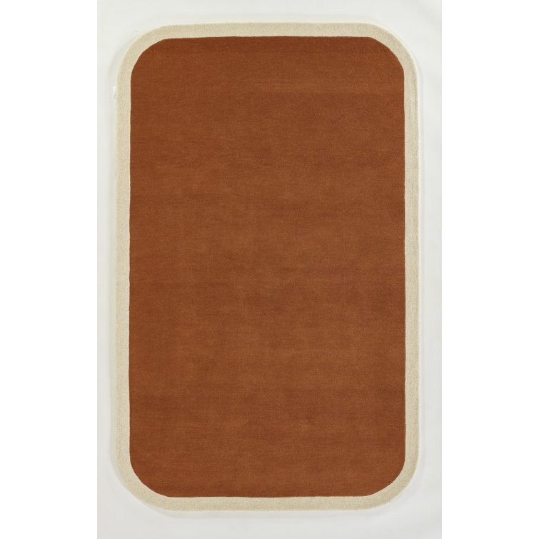 Tallulah Copper and Ivory Wool Hand-Tufted Rug, 2' x 4'